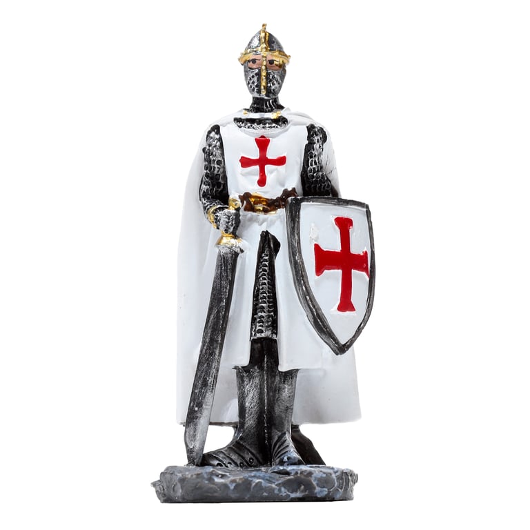 Fantasy Knight Protector Resin Ornament - Crusader Knight Decoration Statue