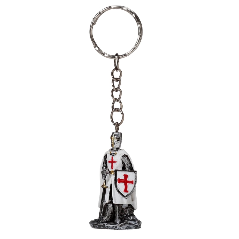 Resin and Metal Crusader Knight Defender Keyring