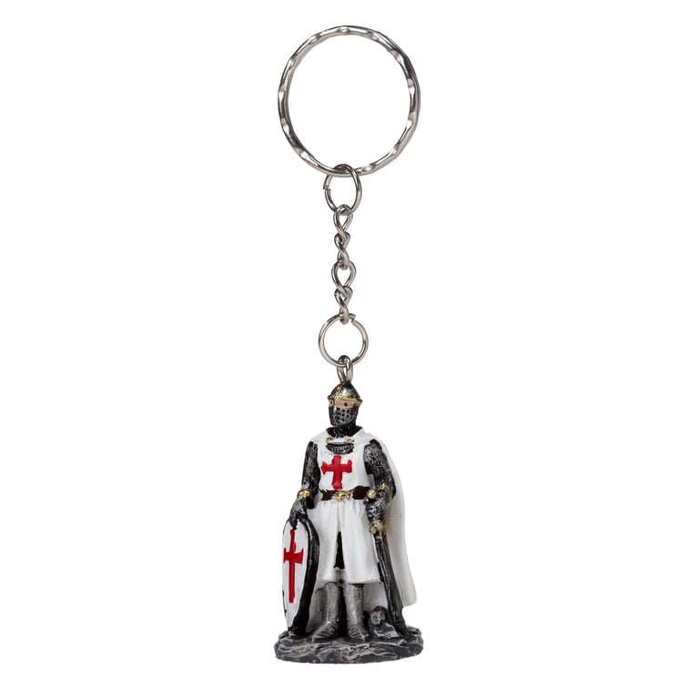 Resin and Metal Crusader Knight Defender Keyring