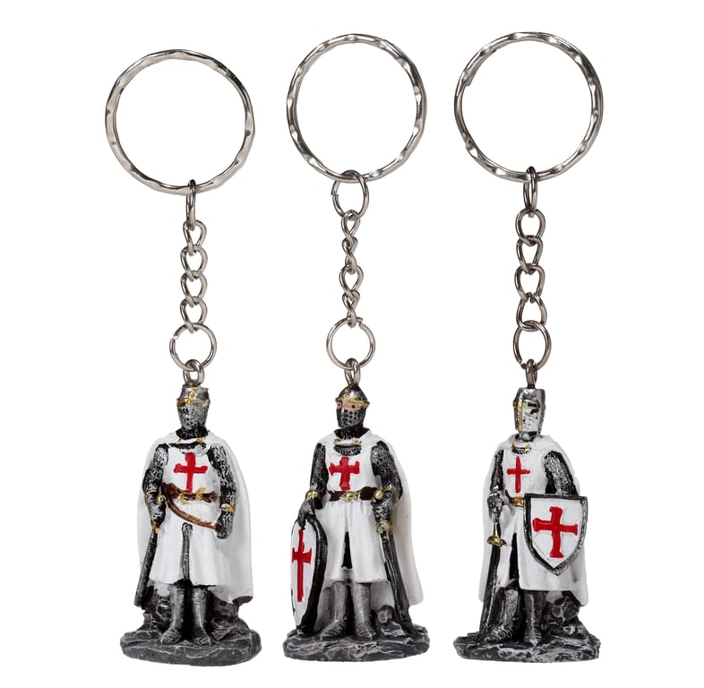 Resin and Metal Crusader Knight Defender Keyring