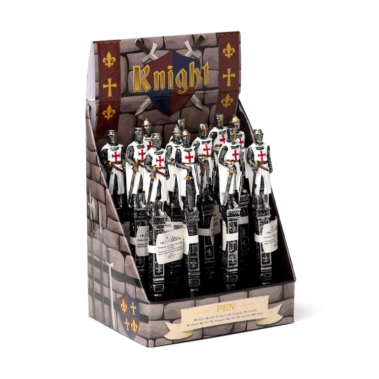 Medieval Knight Resin Pen - CE Marked, Black Ink, Novelty Gift