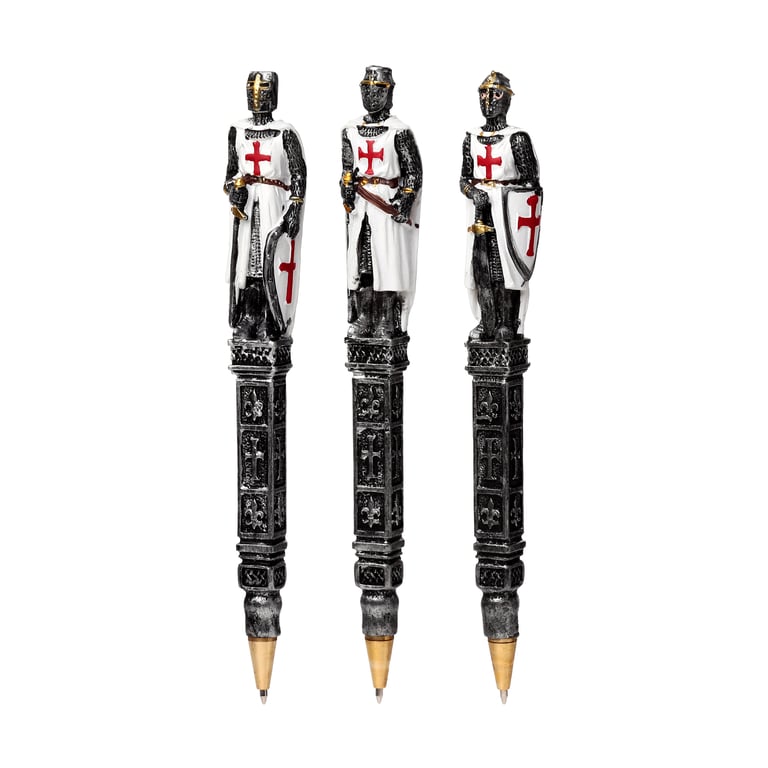 Medieval Knight Resin Pen - CE Marked, Black Ink, Novelty Gift