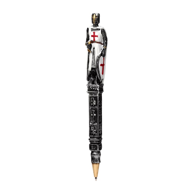 Medieval Knight Resin Pen - CE Marked, Black Ink, Novelty Gift