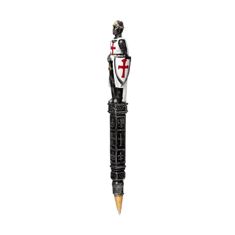 Medieval Knight Resin Pen - CE Marked, Black Ink, Novelty Gift