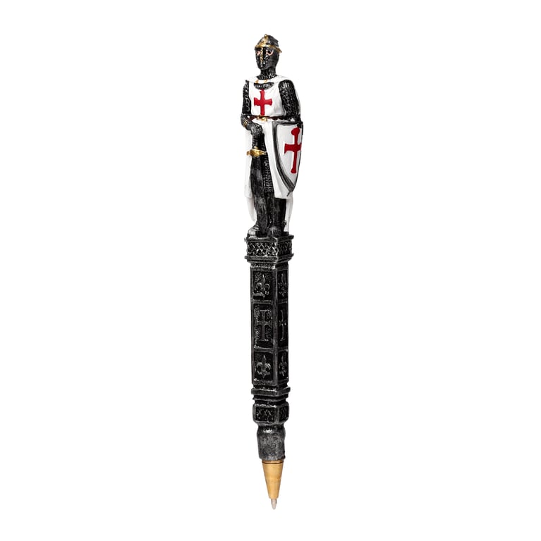 Medieval Knight Resin Pen - CE Marked, Black Ink, Novelty Gift