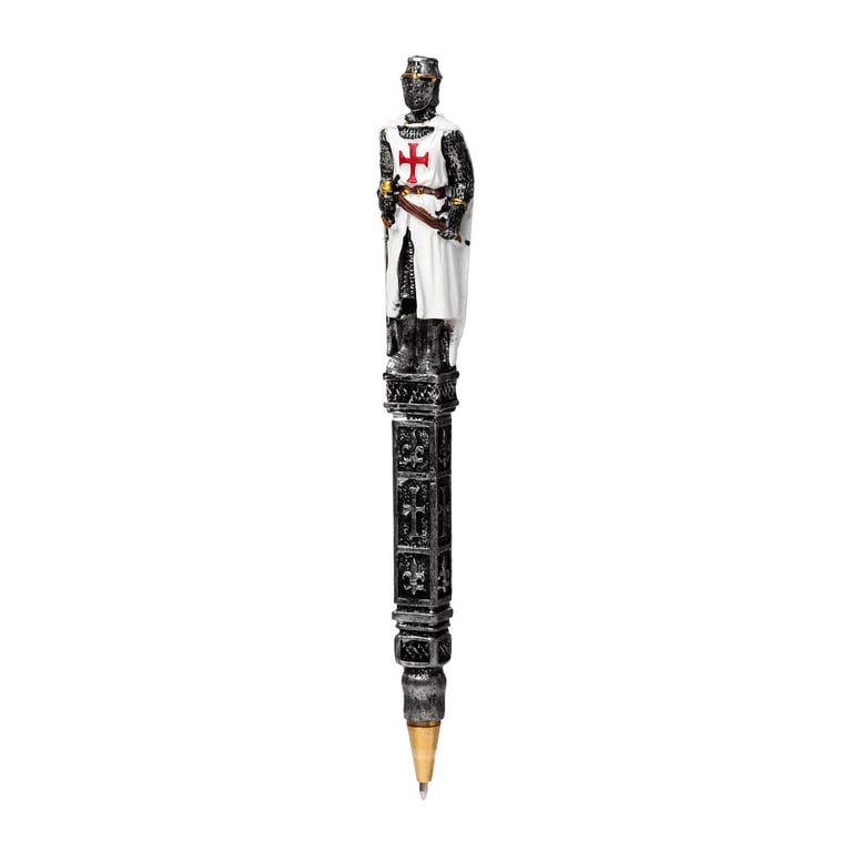 Medieval Knight Resin Pen - CE Marked, Black Ink, Novelty Gift