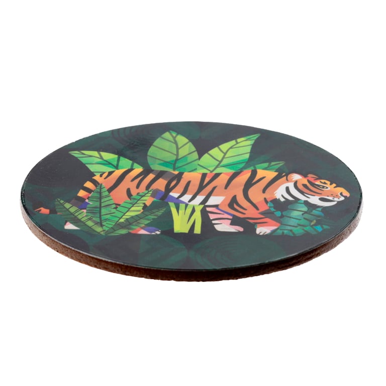Set of 4 Cork Novelty Coasters - Animal Kingdom Designs for Home Decor