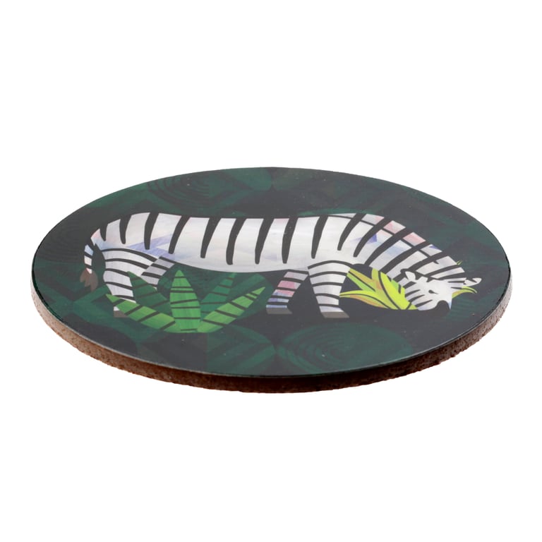 Set of 4 Cork Novelty Coasters - Animal Kingdom Designs for Home Decor