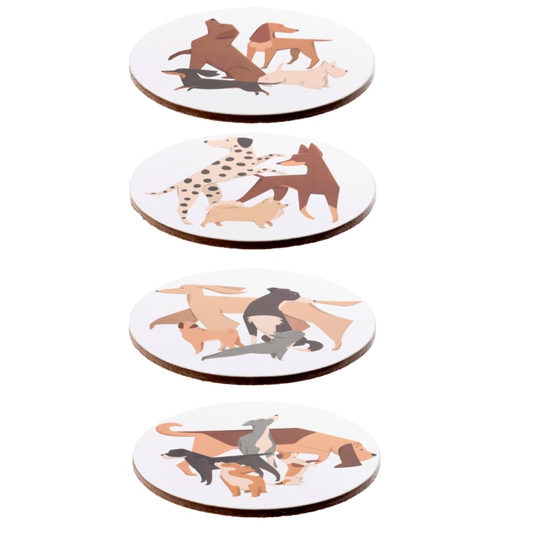 Cork Novelty Coasters - Barks Dog Set of 4 Home Decor Coasters