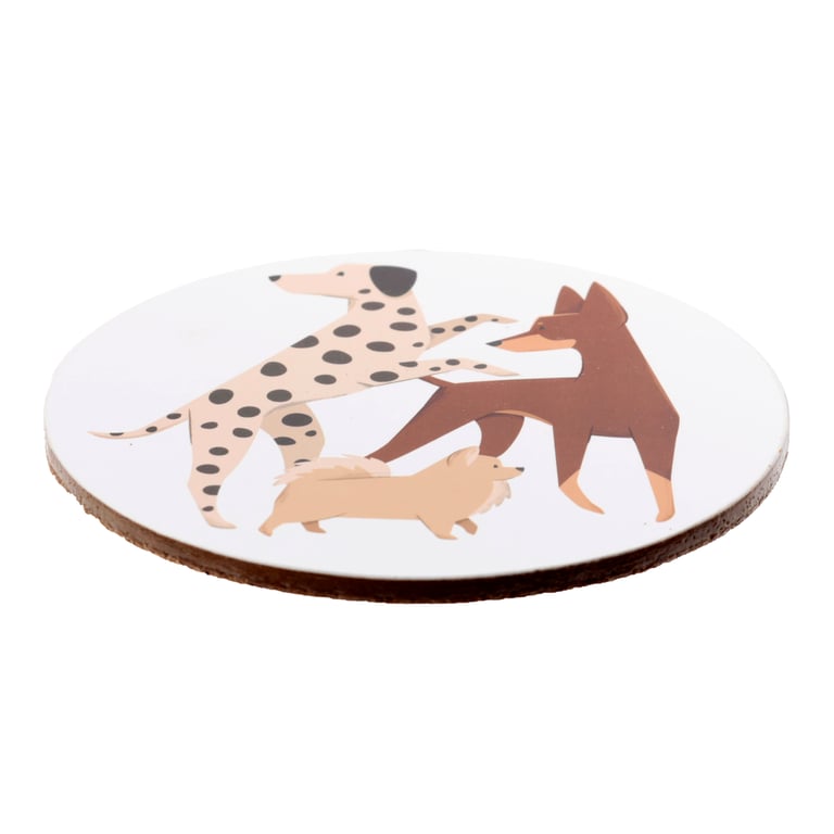 Cork Novelty Coasters - Barks Dog Set of 4 Home Decor Coasters