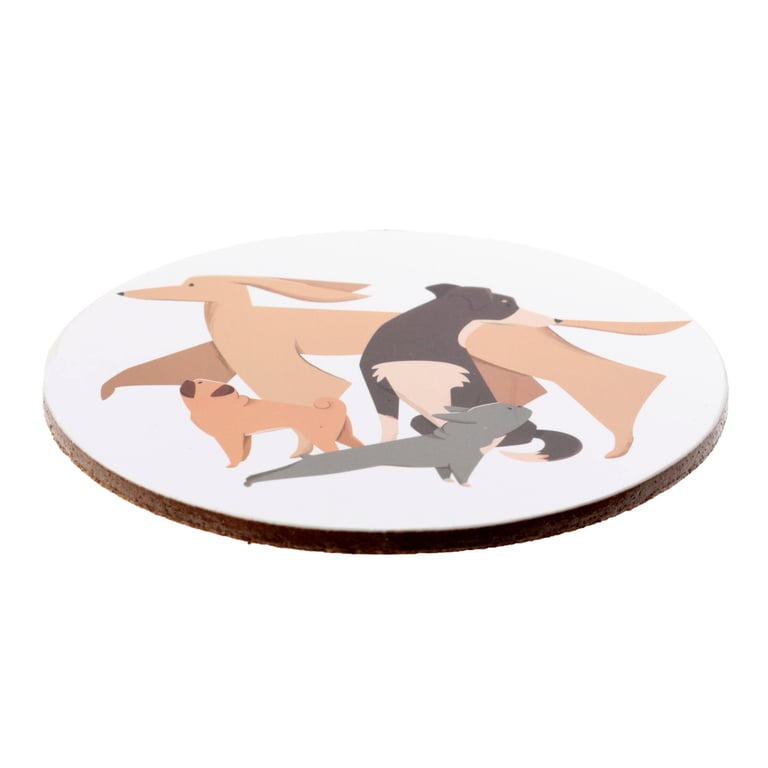 Cork Novelty Coasters - Barks Dog Set of 4 Home Decor Coasters