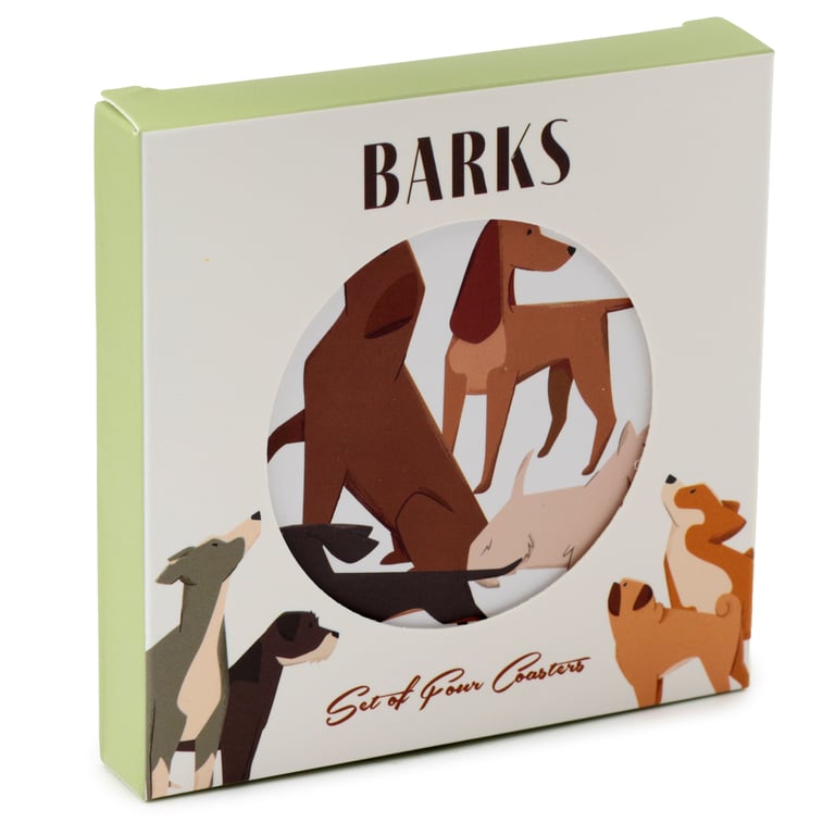 Cork Novelty Coasters - Barks Dog Set of 4 Home Decor Coasters