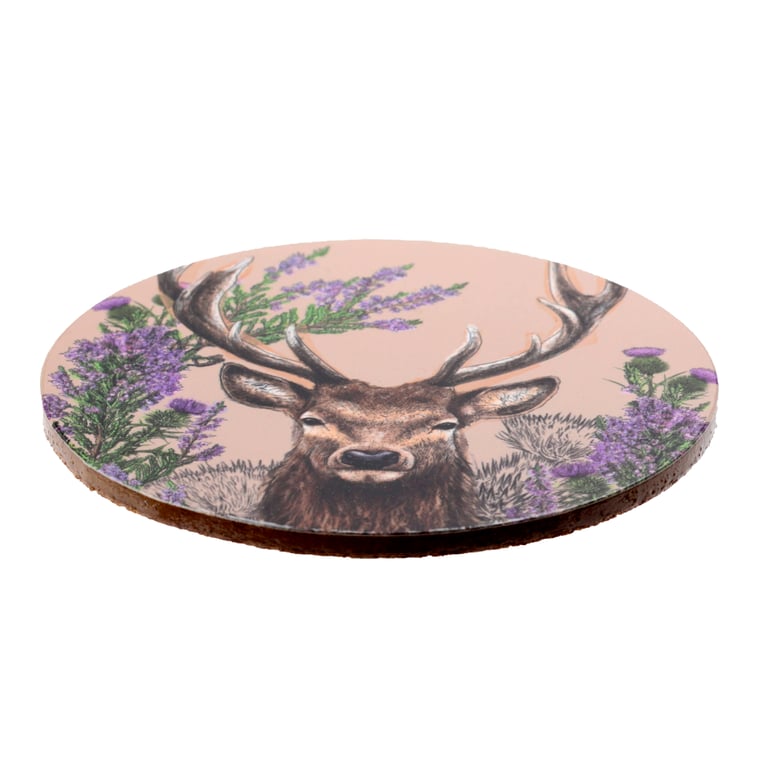 Wild Stag Cork Coasters - Set of 4 Kitchen Novelty Home Decor