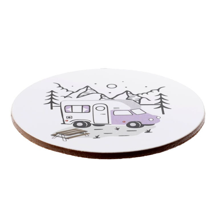Wildwood Caravan Cork Coasters - Set of 4 Natural Home Decor Essentials