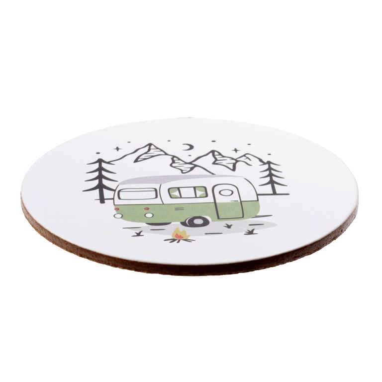 Wildwood Caravan Cork Coasters - Set of 4 Natural Home Decor Essentials