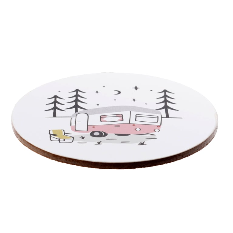 Wildwood Caravan Cork Coasters - Set of 4 Natural Home Decor Essentials