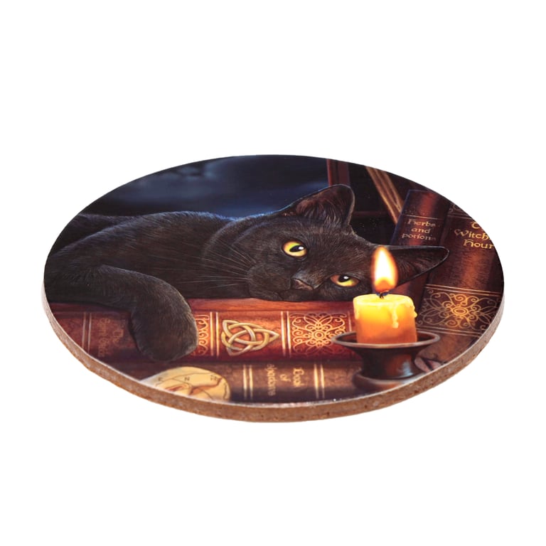 Lisa Parker Magic Cats Licensed Cork Coasters - Set of 4 Home Decor Novelty Cat Design