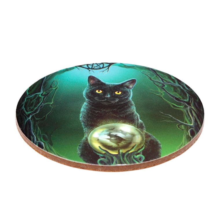 Lisa Parker Magic Cats Licensed Cork Coasters - Set of 4 Home Decor Novelty Cat Design