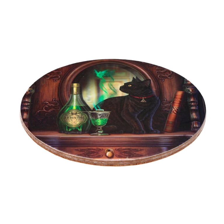 Lisa Parker Magic Cats Licensed Cork Coasters - Set of 4 Home Decor Novelty Cat Design