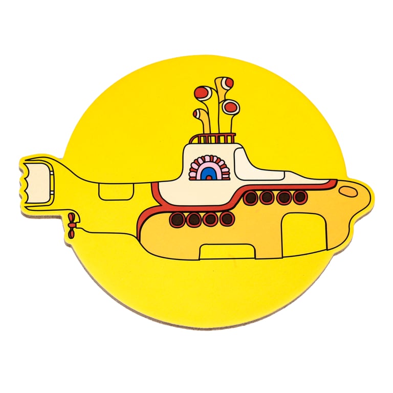 Licensed The Beatles Yellow Submarine Cork Coasters Set of 4