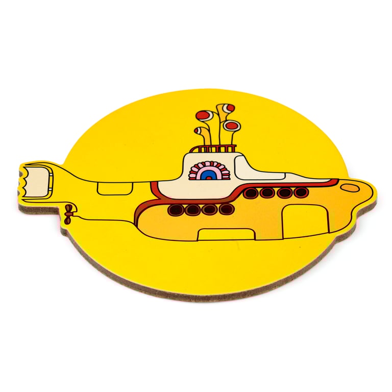 Licensed The Beatles Yellow Submarine Cork Coasters Set of 4