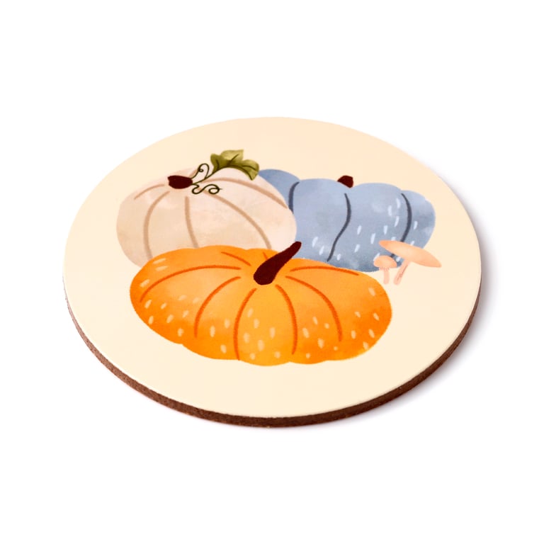 Set of 4 Autumn Harvest Cork Coasters - Seasonal Paper Protection