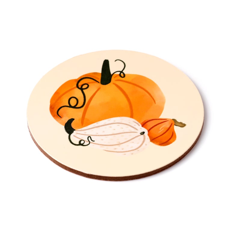 Set of 4 Autumn Harvest Cork Coasters - Seasonal Paper Protection
