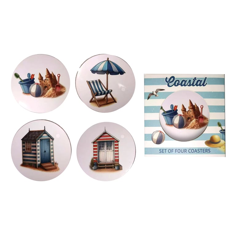 Cork Novelty Coasters - Set of 4 Coastal Home Decor