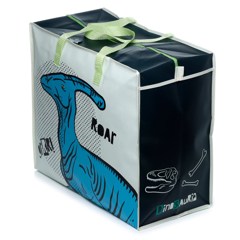 Dinosauria Laundry & Storage Bag - Durable Laminated Polypropylene Construction with Easy Carry Handles