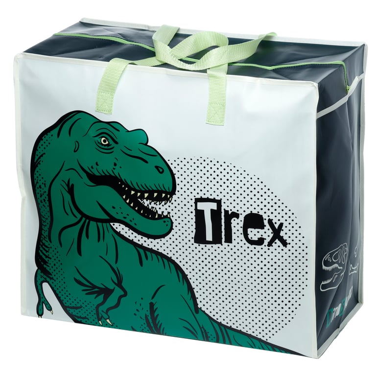 Dinosauria Laundry & Storage Bag - Durable Laminated Polypropylene Construction with Easy Carry Handles