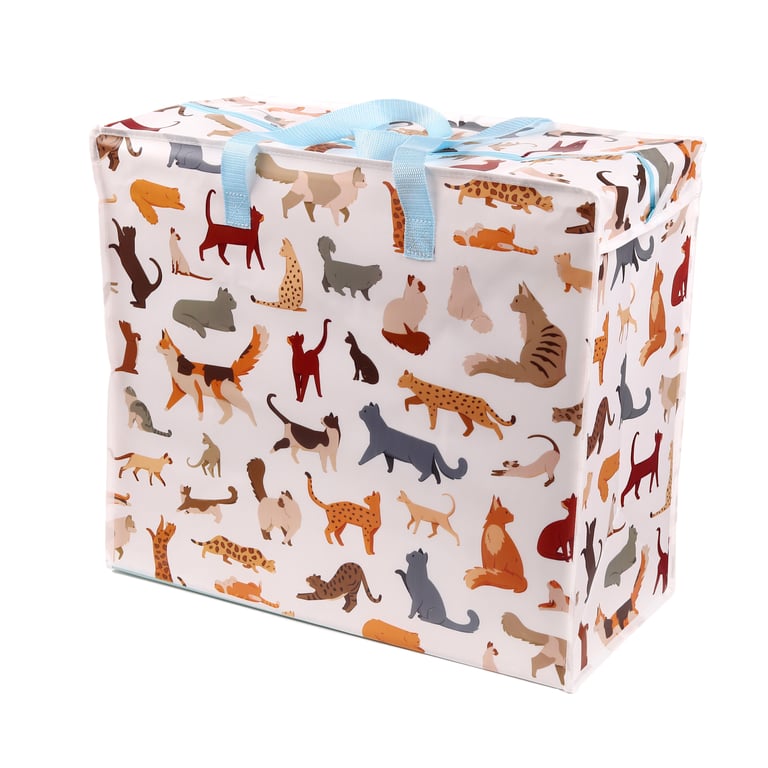 Laundry & Storage Bag - Feline Fine Cats Laminated Polypropylene Carrier Bag