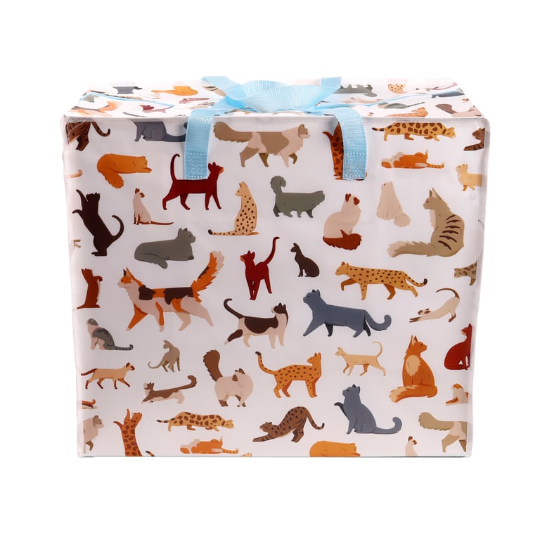Laundry & Storage Bag - Feline Fine Cats Laminated Polypropylene Carrier Bag