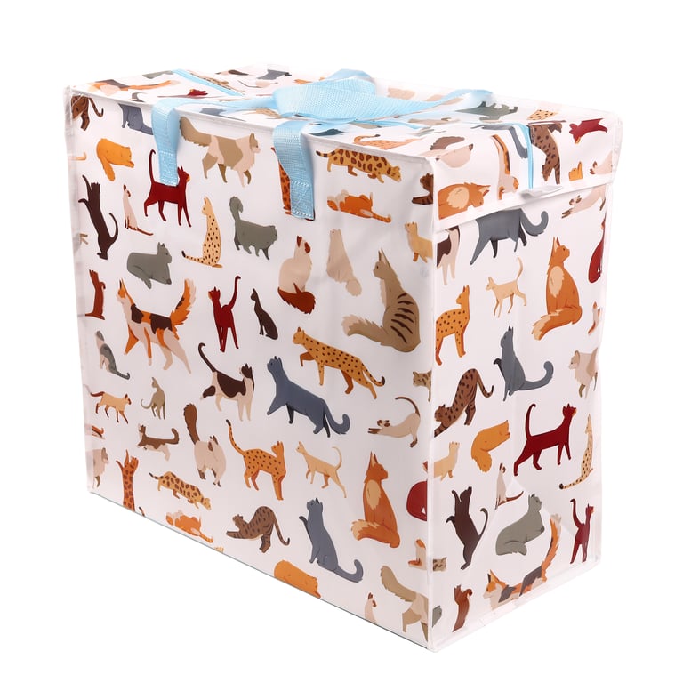 Laundry & Storage Bag - Feline Fine Cats Laminated Polypropylene Carrier Bag