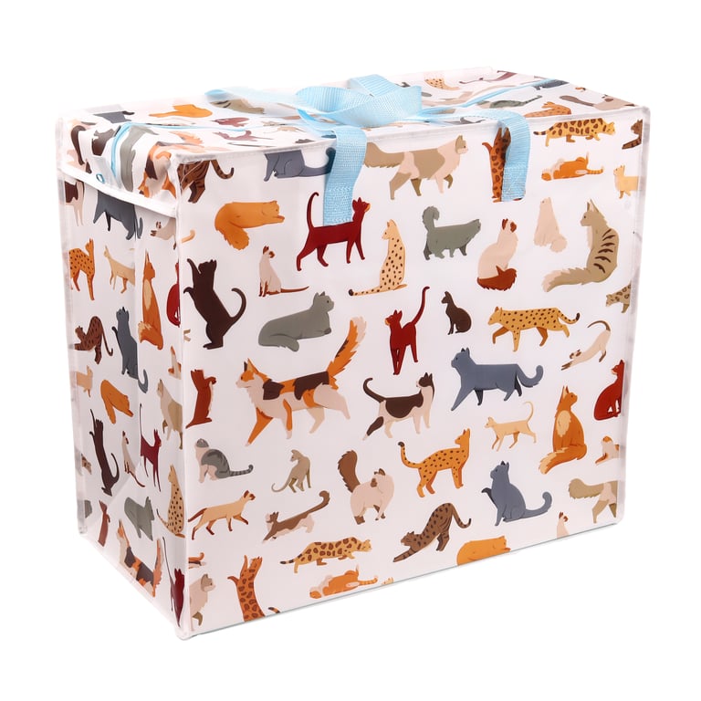 Laundry & Storage Bag - Feline Fine Cats Laminated Polypropylene Carrier Bag