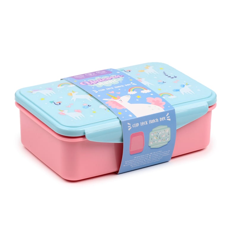 Polypropylene Clip Lock Lunch Box - Unicorn Magic, BPA Free and Food Safe
