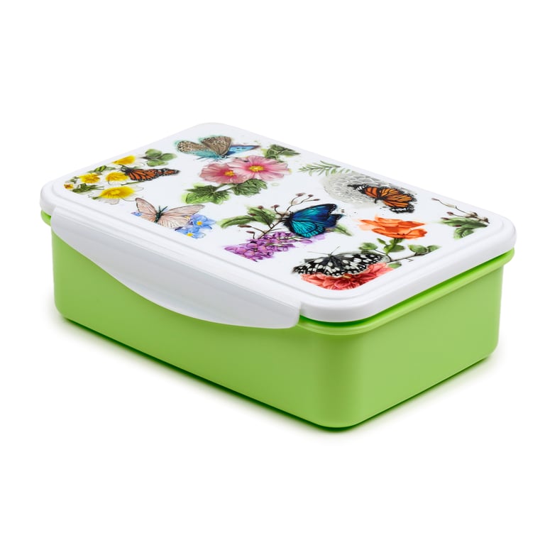 Butterfly Meadows Polypropylene Clip Lock Lunch Box - Food Safe & BPA Free
