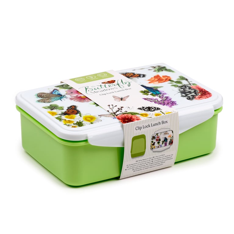 Butterfly Meadows Polypropylene Clip Lock Lunch Box - Food Safe & BPA Free