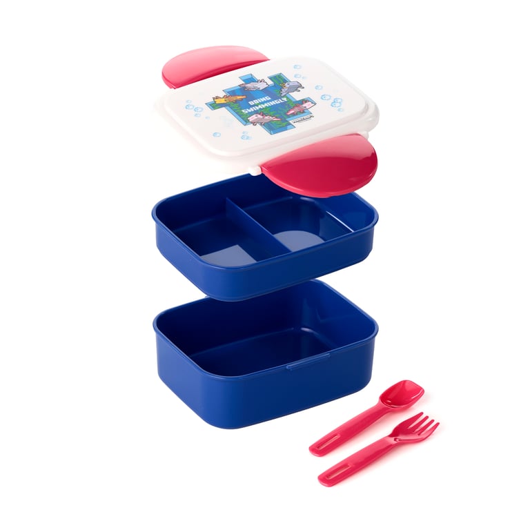 Minecraft Axolotl Bento Clip Lock Lunch Box - BPA Free & Food Safe Polypropylene