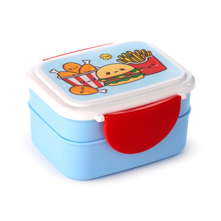 Bento Clip Lock Lunch Box - Polypropylene, BPA Free, Cutlery Included
