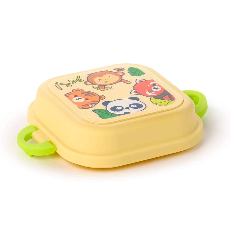 Bento Clip Lock Snack Lunch Box - Polypropylene & Silicone, Microwave Safe, Food Grade