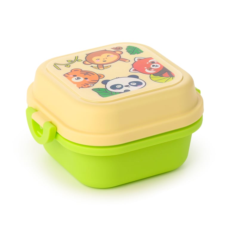 Bento Clip Lock Snack Lunch Box - Polypropylene & Silicone, Microwave Safe, Food Grade