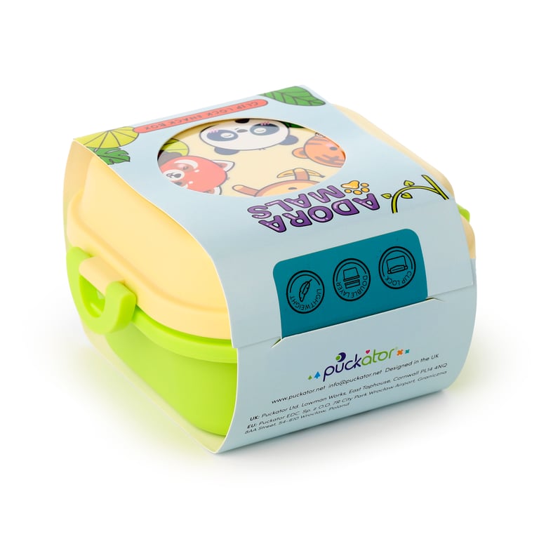 Bento Clip Lock Snack Lunch Box - Polypropylene & Silicone, Microwave Safe, Food Grade