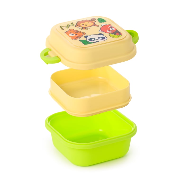 Bento Clip Lock Snack Lunch Box - Polypropylene & Silicone, Microwave Safe, Food Grade