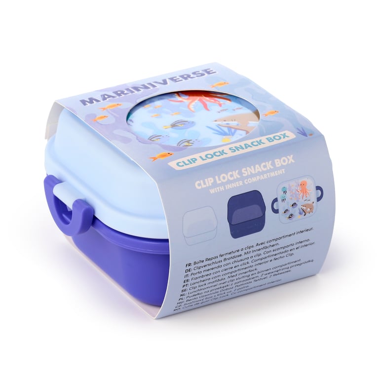 Bento Clip Lock Snack Lunch Box - Food Safe & Microwave Friendly Container