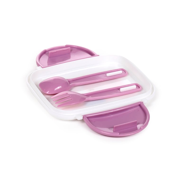 Polypropylene Bento Clip Lock Lunch Box with Cutlery - Cats Themed, Food Safe & BPA Free
