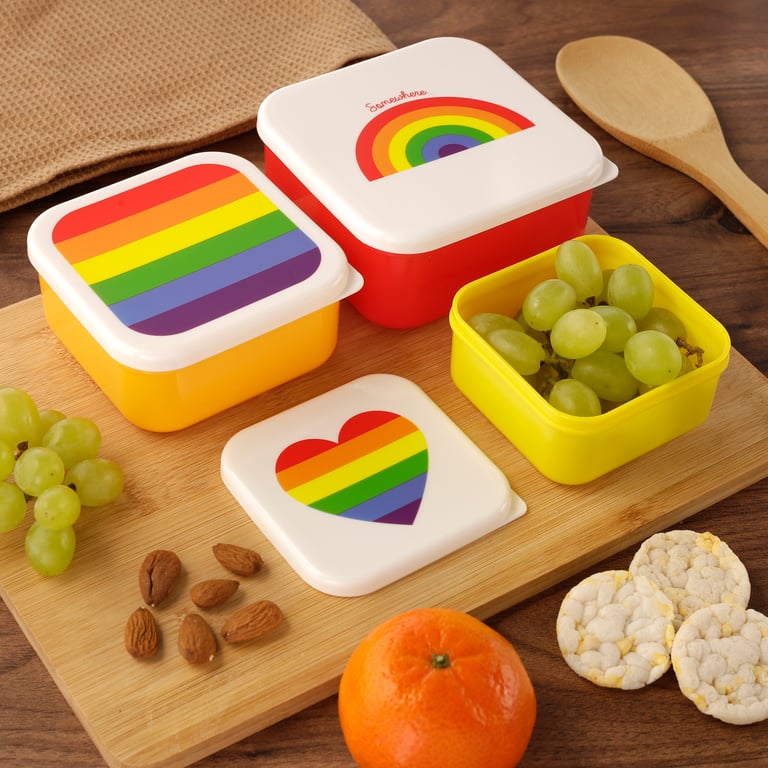 Polypropylene Lunch Box Set - 3-Piece Food Safe and BPA Free