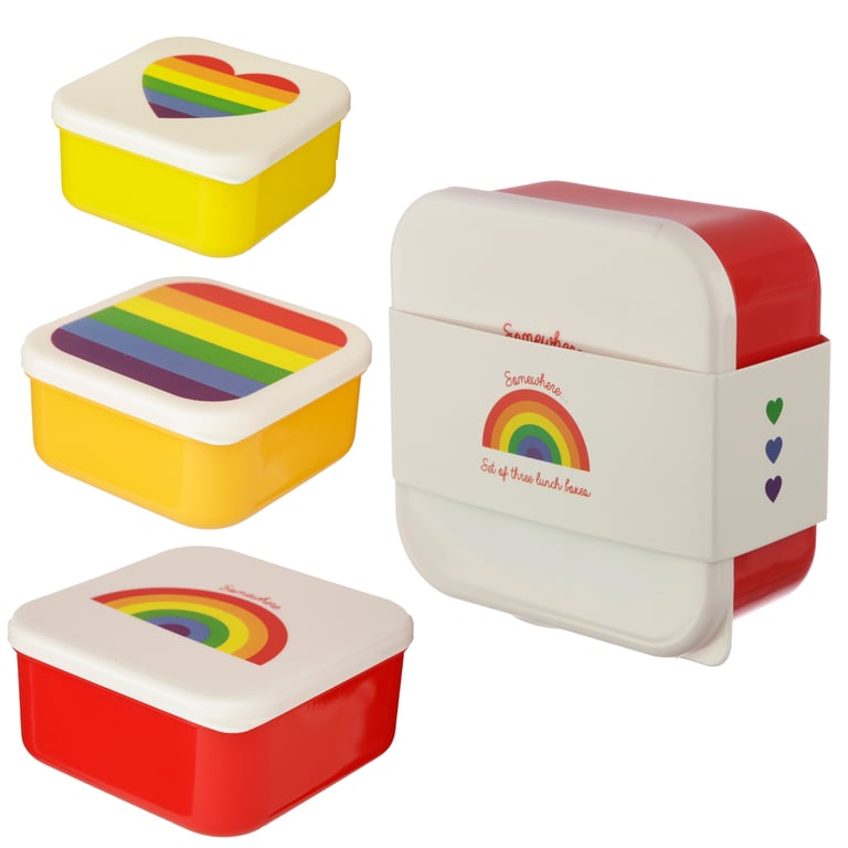 Polypropylene Lunch Box Set - 3-Piece Food Safe and BPA Free