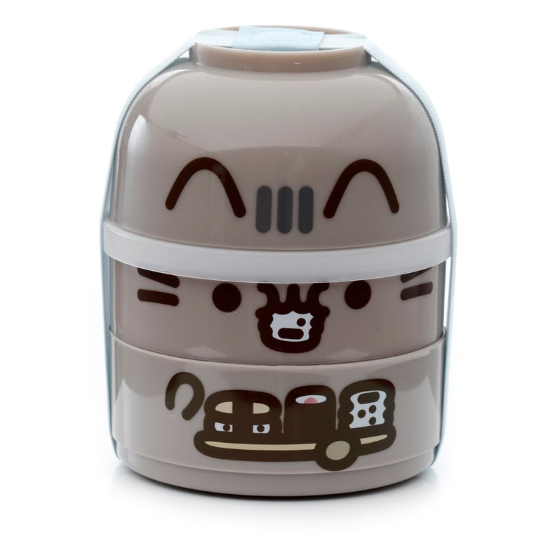 Pusheen Cat Bento Round Stacked Lunch Box - 3-Piece Polypropylene Set (BPA Free)