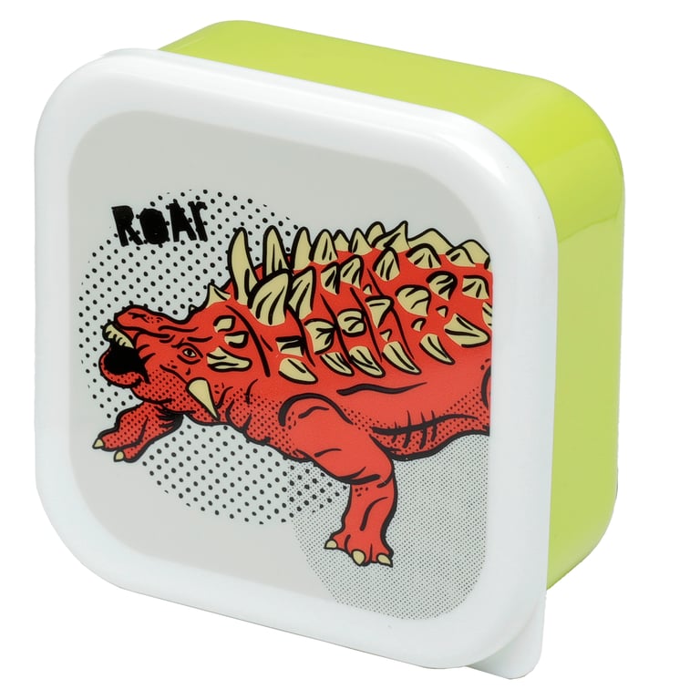 Dinosauria Polypropylene Lunch Boxes Set of 3 - BPA Free & Stackable