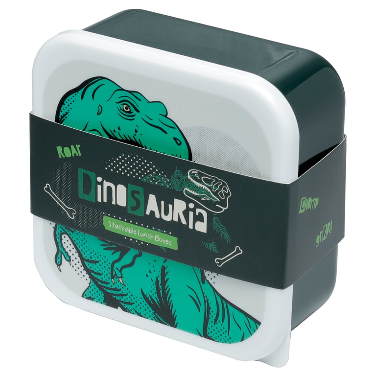 Dinosauria Polypropylene Lunch Boxes Set of 3 - BPA Free & Stackable